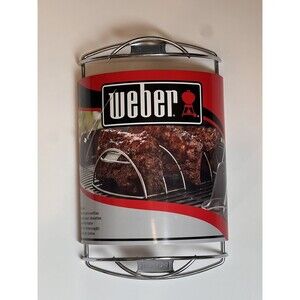 Weber 6605 Original Rib Rack Holds 5 Racks Heavy Duty Plated Steel BBQ Grill